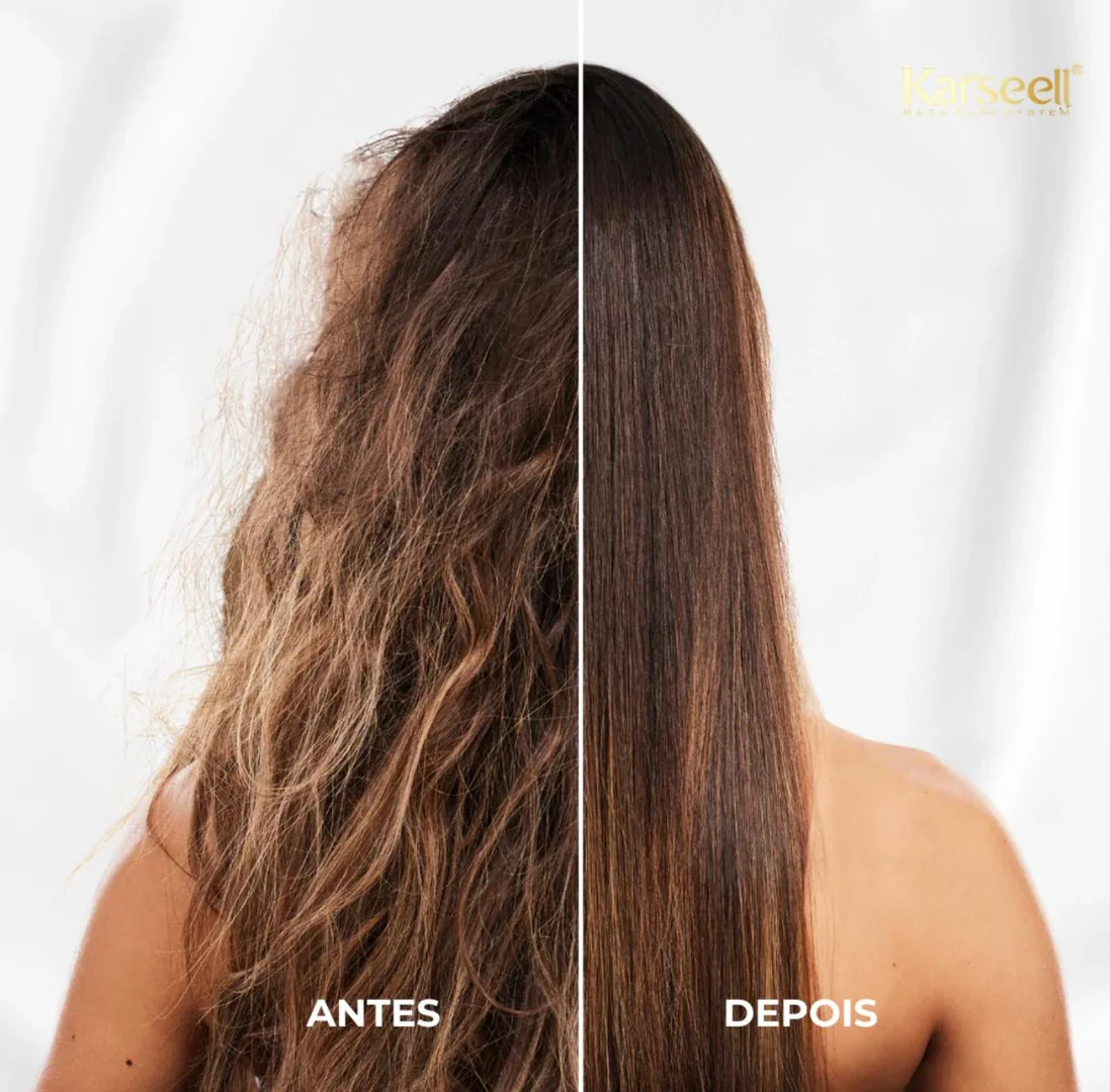 Transformação real com máscara capilar - cabelo opaco vs cabelo brilhante
